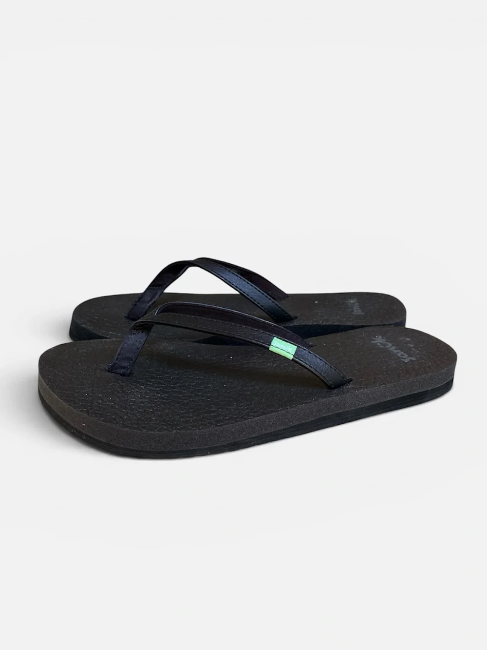 Sanuk Yoga Spree 4 Women's Flip-flop Thong Sandal in Black Sz 6